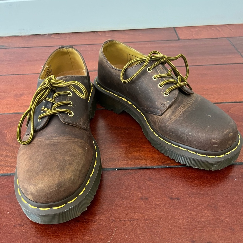 Dr. Martens Brown Leather Women's Oxfords